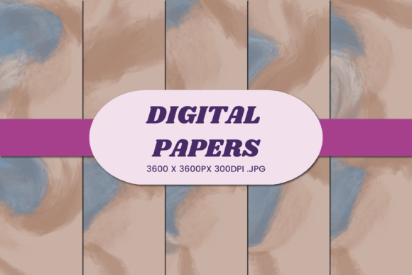 Abstract 5 Blue Brown Digital Paper