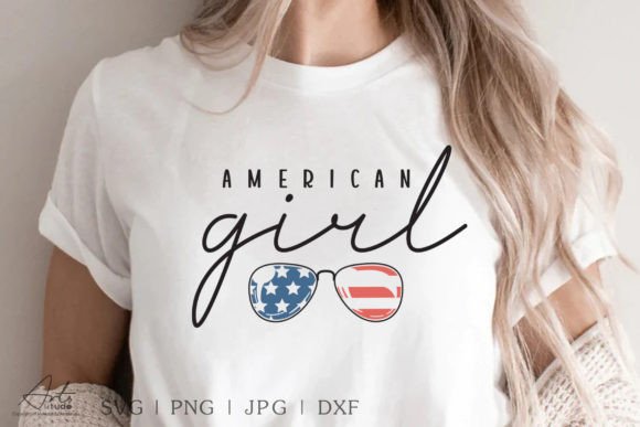 American Girl SVG, 4th of July PNG Shirt: Design Assets for Patriotic Branding