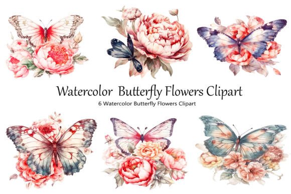 Bringing Softness to Your Projects with Watercolor Butterfly Flowers Clipart