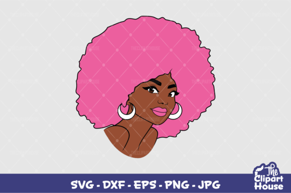 Pink Afro Woman: A Versatile Design for Cutting Machines