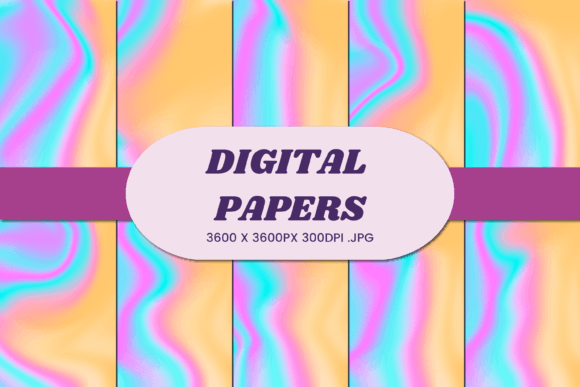 Pink Blue Unicorn Liquid 5 Digital Paper