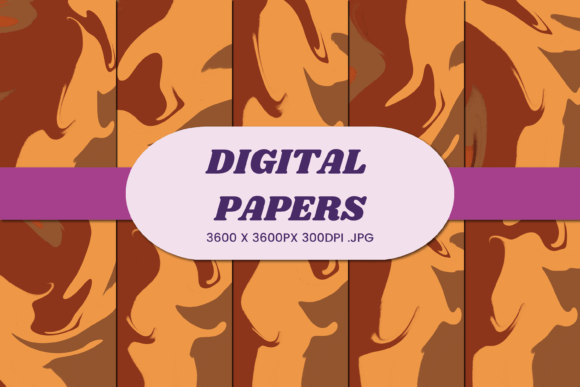 Unlocking Creativity with Brown Orange Liquid 3 Digital Paper and Brown Orange Liquid Swirl 3 Digital Paper