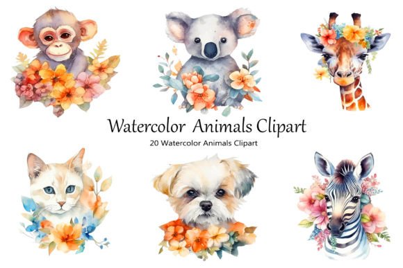 Watercolor Animals Clipart
